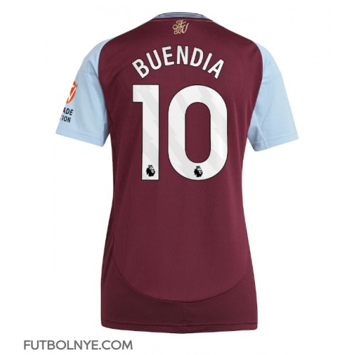 Camiseta Aston Villa Emiliano Buendia #10 Primera Equipación para mujer 2024-25 manga corta